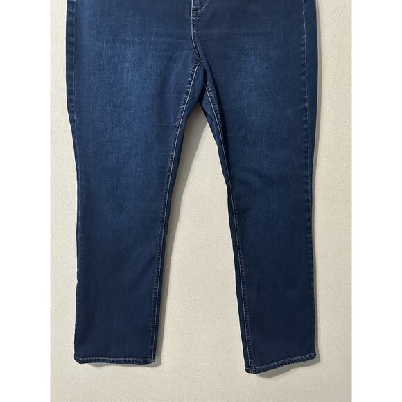 Talbots Flawless 5 Pocket Jean Women's Size 14P Curvy Straight Dark Wash Preppy - Picture 3 of 16